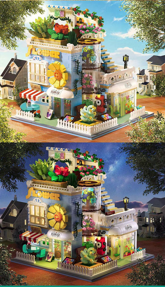 Maison Fleurie en Blocs de Construction 2091 Pièces – Décoration Miniature DIY avec Plantes et Jardin – Jeu Créatif Adulte Enfant
