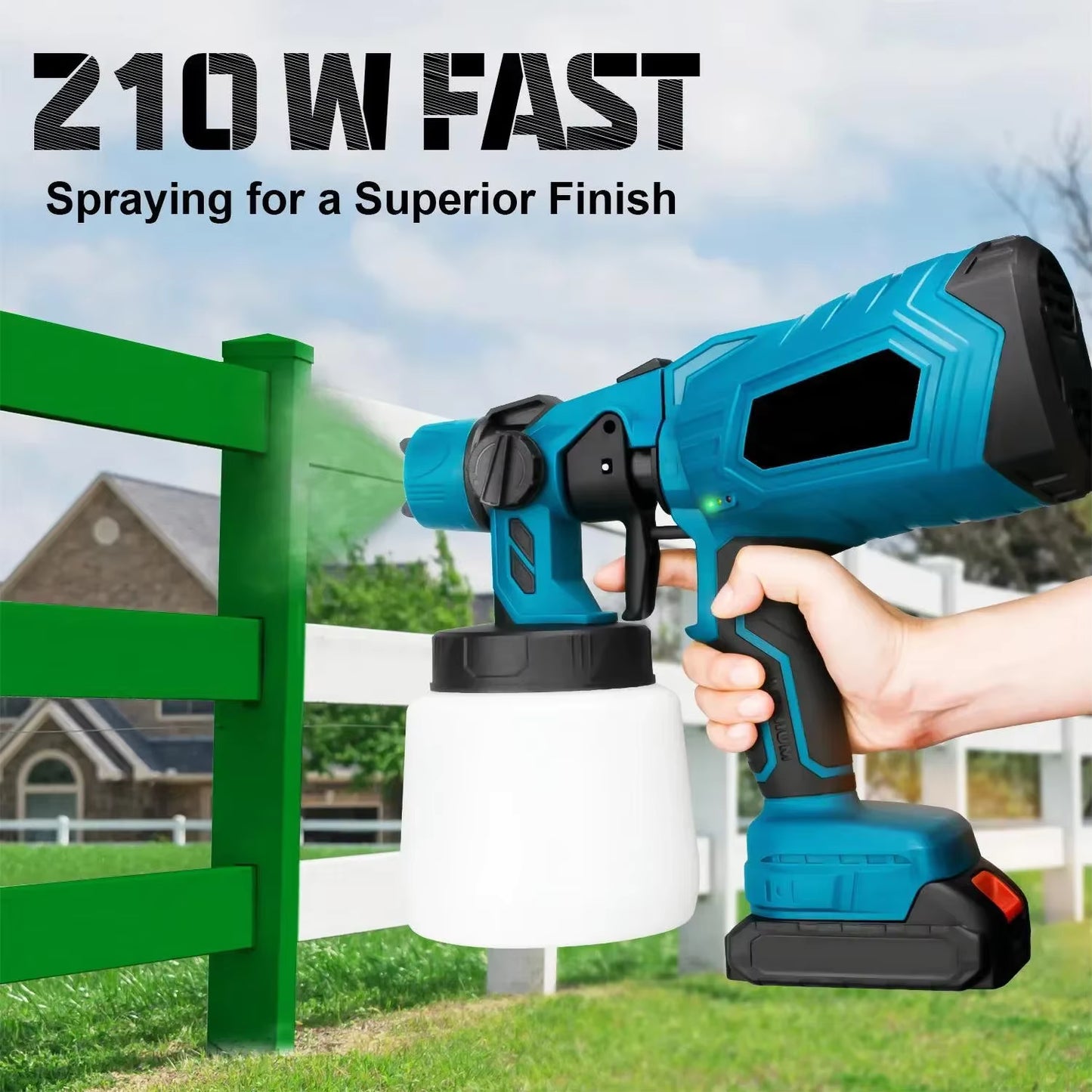Pistolet de Pulvérisation Sans Fil 18V – Pulvérisateur Peinture HVLP 1000W