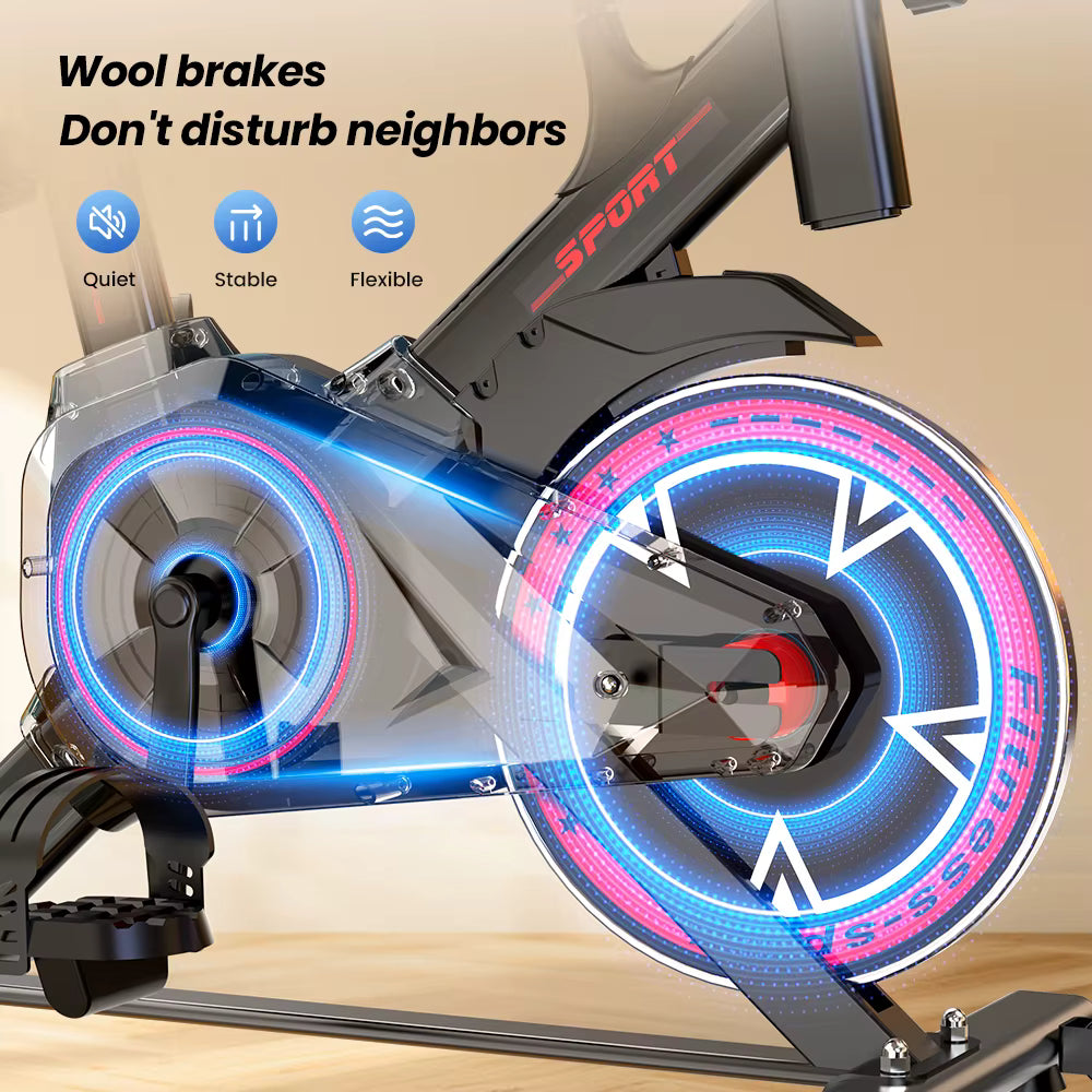 Vélo d’Appartement QK101 – Spinning Silencieux avec Écran LCD – 100 Niveaux de Résistance – Charge 120 kg