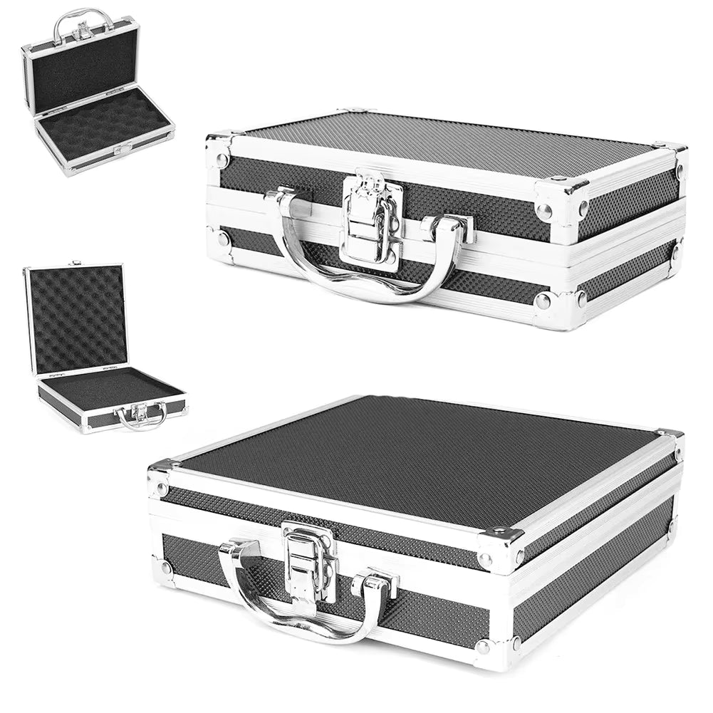 Boîte de rangement en alliage d’aluminium antichoc – Coffre de stockage portable pour outils et documents – Usage maison et voyage