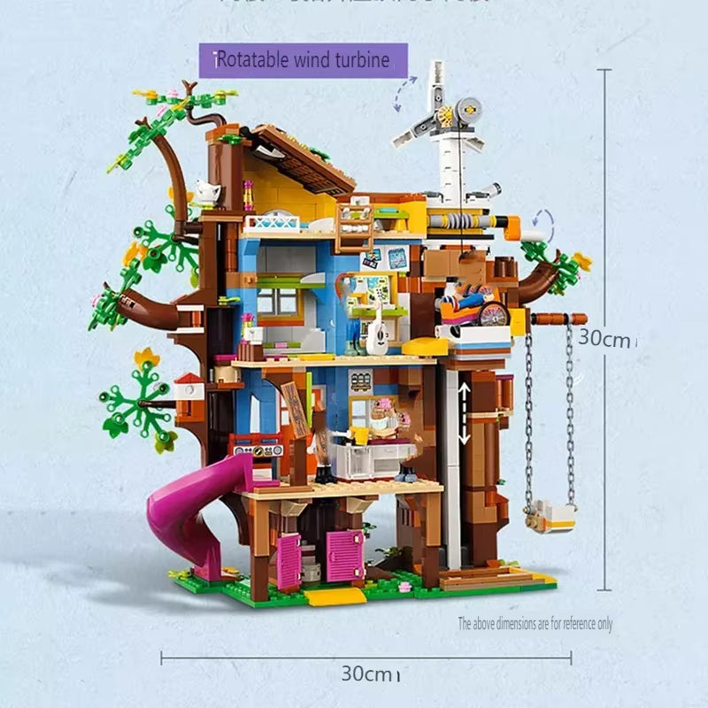 Cabane dans Arbre 1114 Pièces Blocs de Construction – Maison Nature avec Toboggan – Jeu Créatif Enfant – Cadeau Fille Garçon –