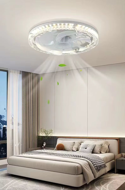 Ventilateur de Plafond LED 50W avec Télécommande – Douille E27, 3 Couleurs, Silencieux – Chambre & Salon