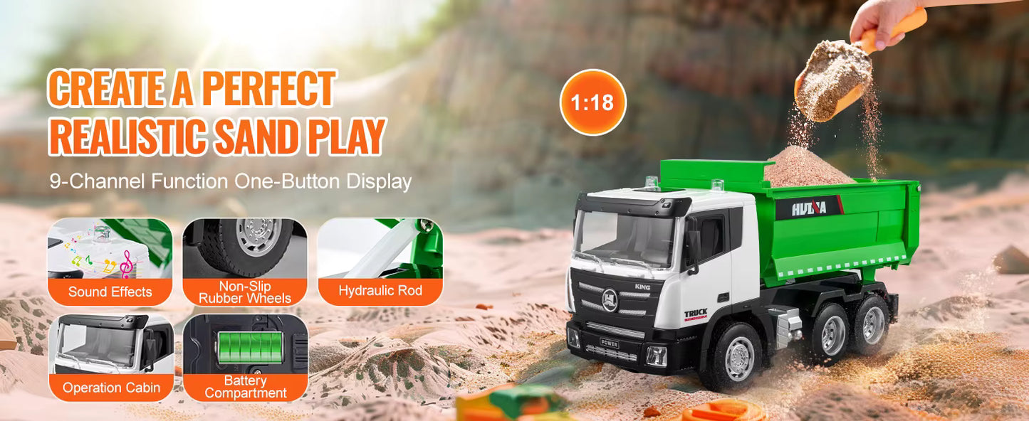 Camion Benne RC 9 Canaux – Véhicule Bulldozer Télécommandé Enfant