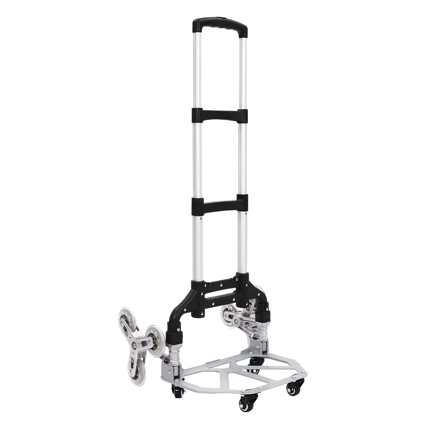 Chariot pliable monte-escalier avec roues renforcées, diable de transport aluminium, chariot à main pliant pour charges lourdes livraison déménagement