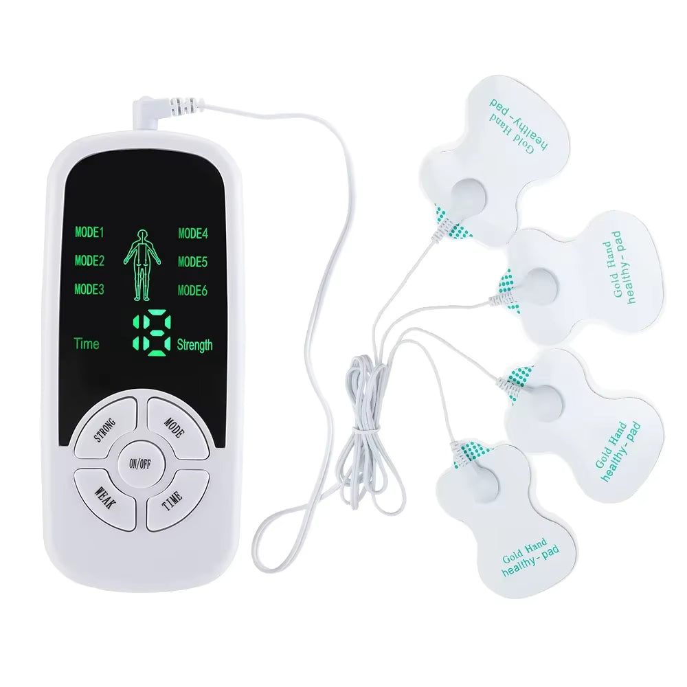 Masseur électrique TENS à 6 modes avec patchs pour relaxation musculaire