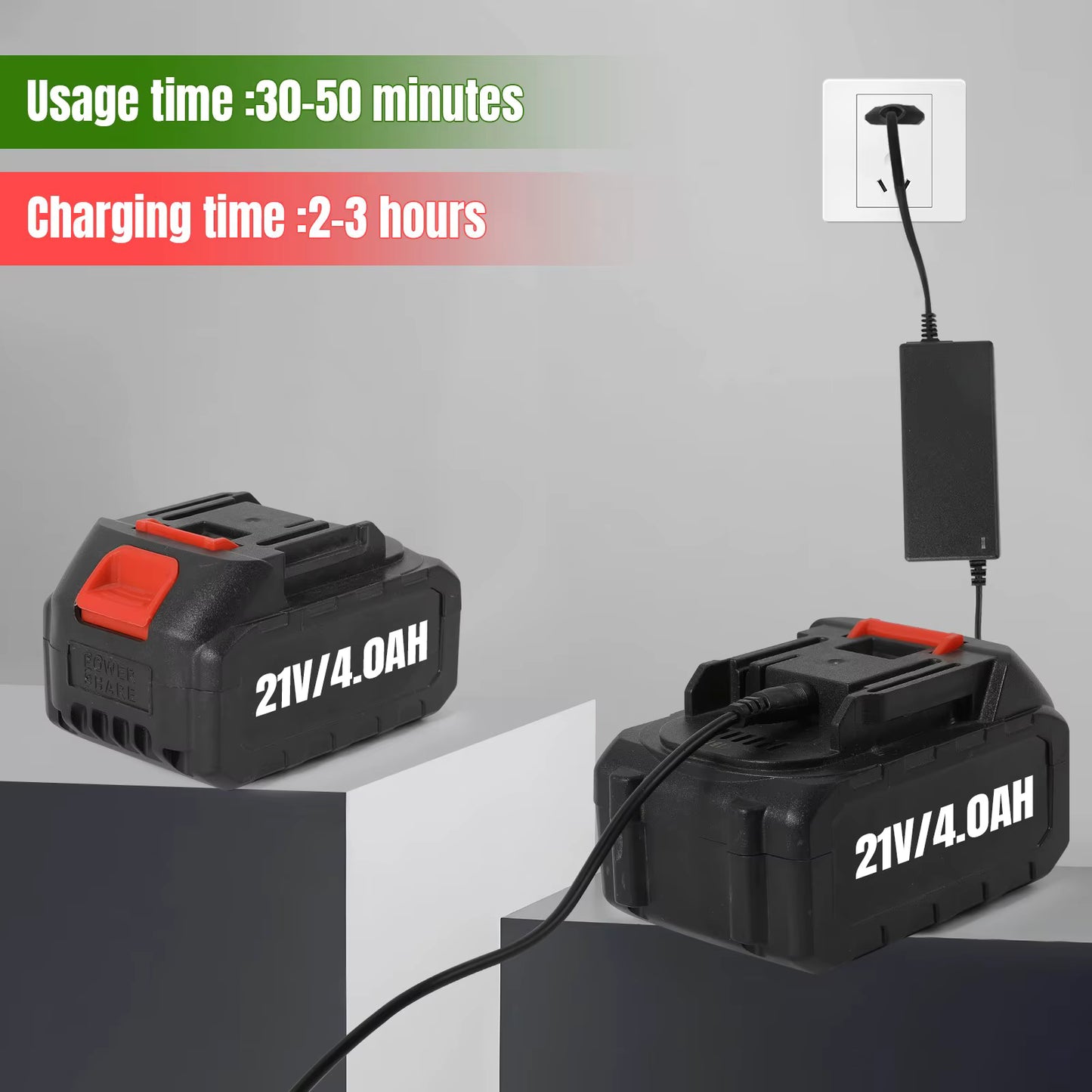 Tronçonneuse sans fil sans balais 16 pouces – 2200 W – Guide-chaîne 40 cm avec huileur automatique et indicateur de batterie