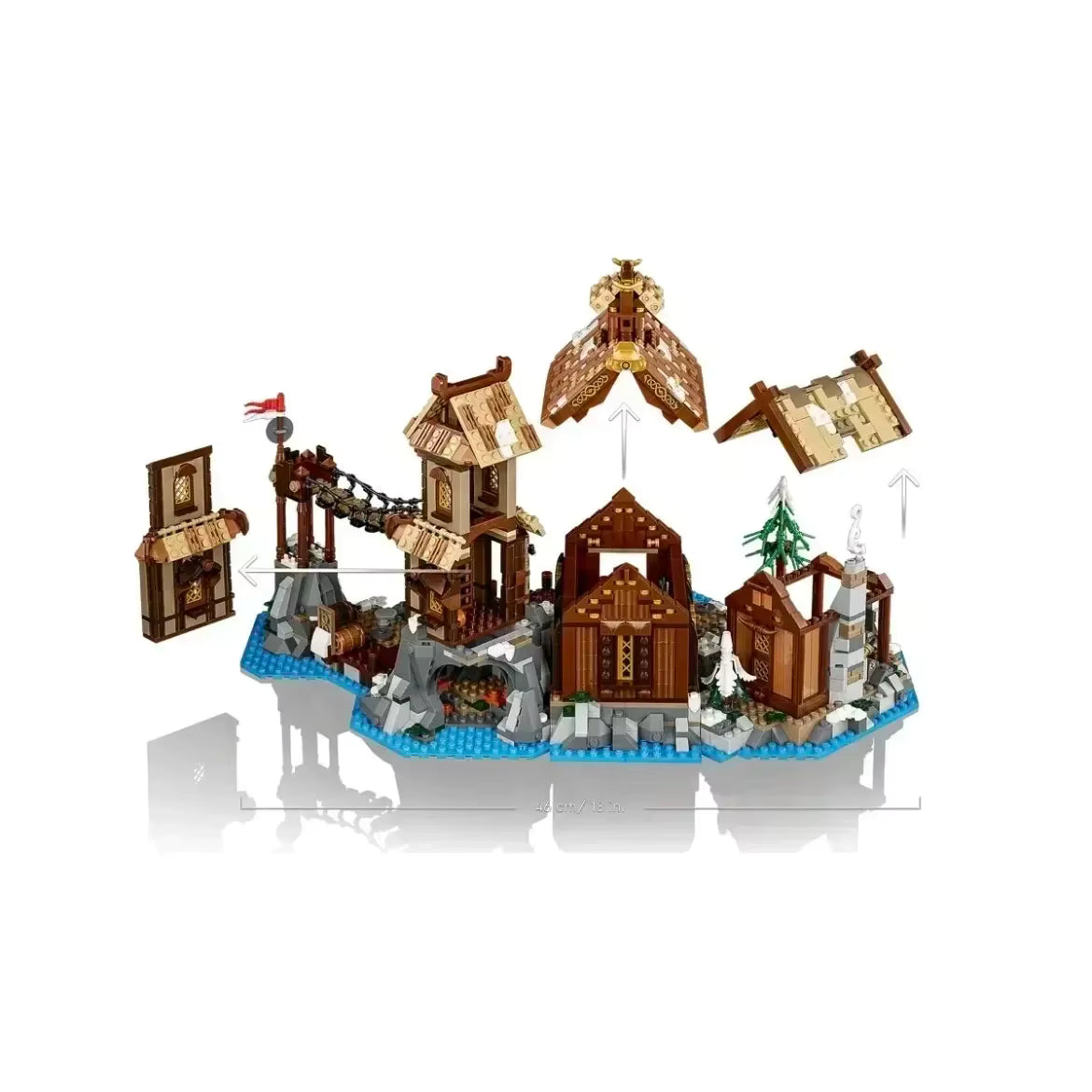 Blocs de Construction – Village Viking Médiéval | Maquette Décorative en Briques | Set Collector Adulte