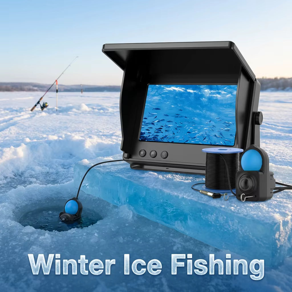 Caméra de Pêche Sous-Marine HD 30M – Détecteur de Poissons avec Écran 4,3" – Vision Nocturne, Pêche en Lac, Rivière, Bateau