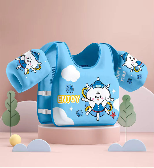 Gilet de Natation Enfant avec Flotteurs Intégrés Réglables – Brassards Flottaison Bébé – Sécurité Piscine & Plage