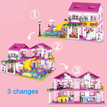 Holiday Villa Building Blocks Set 1018 Pieces – Creative Children's Toy with Pool and Slide – Gift for Girls