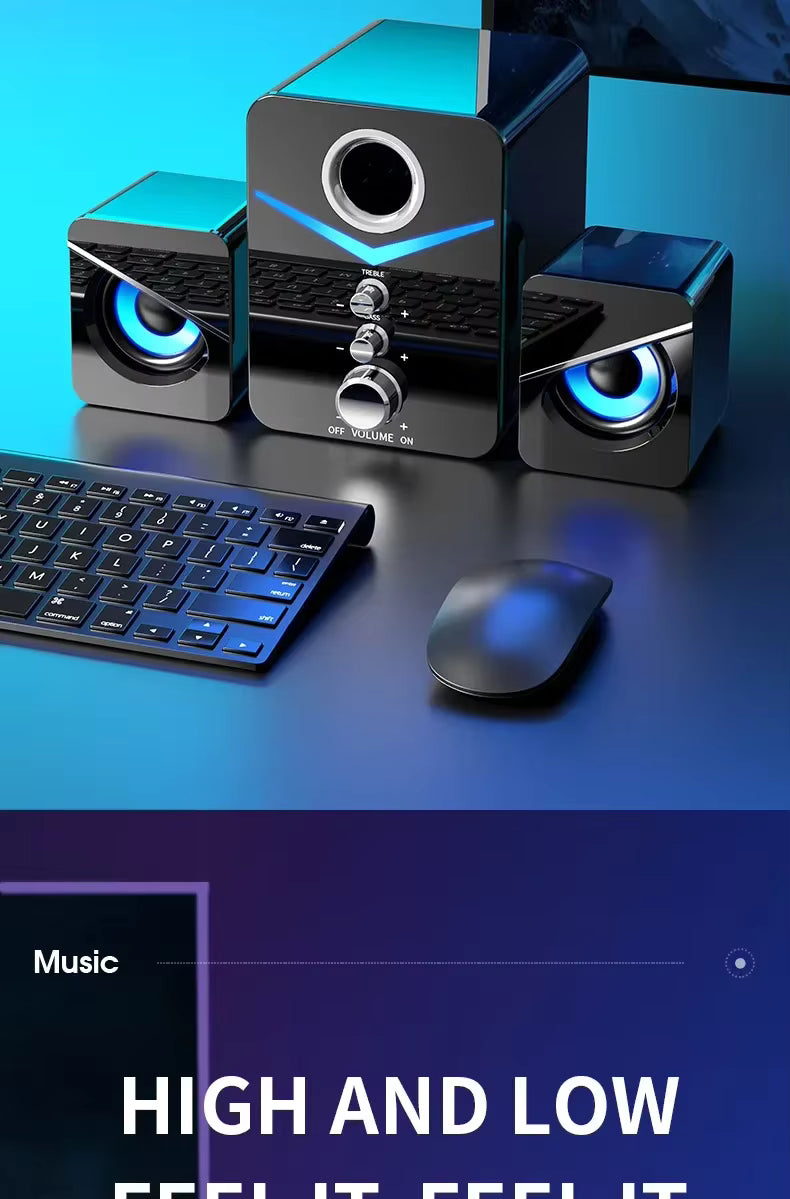 Haut-Parleur Bluetooth avec Caisson de Basses – Barre de Son Mini Home Cinéma pour PC et Smartphone