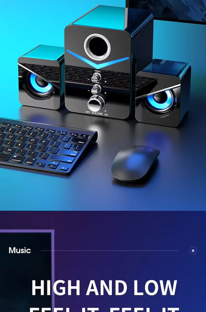 Haut-Parleur Bluetooth avec Caisson de Basses – Barre de Son Mini Home Cinéma pour PC et Smartphone