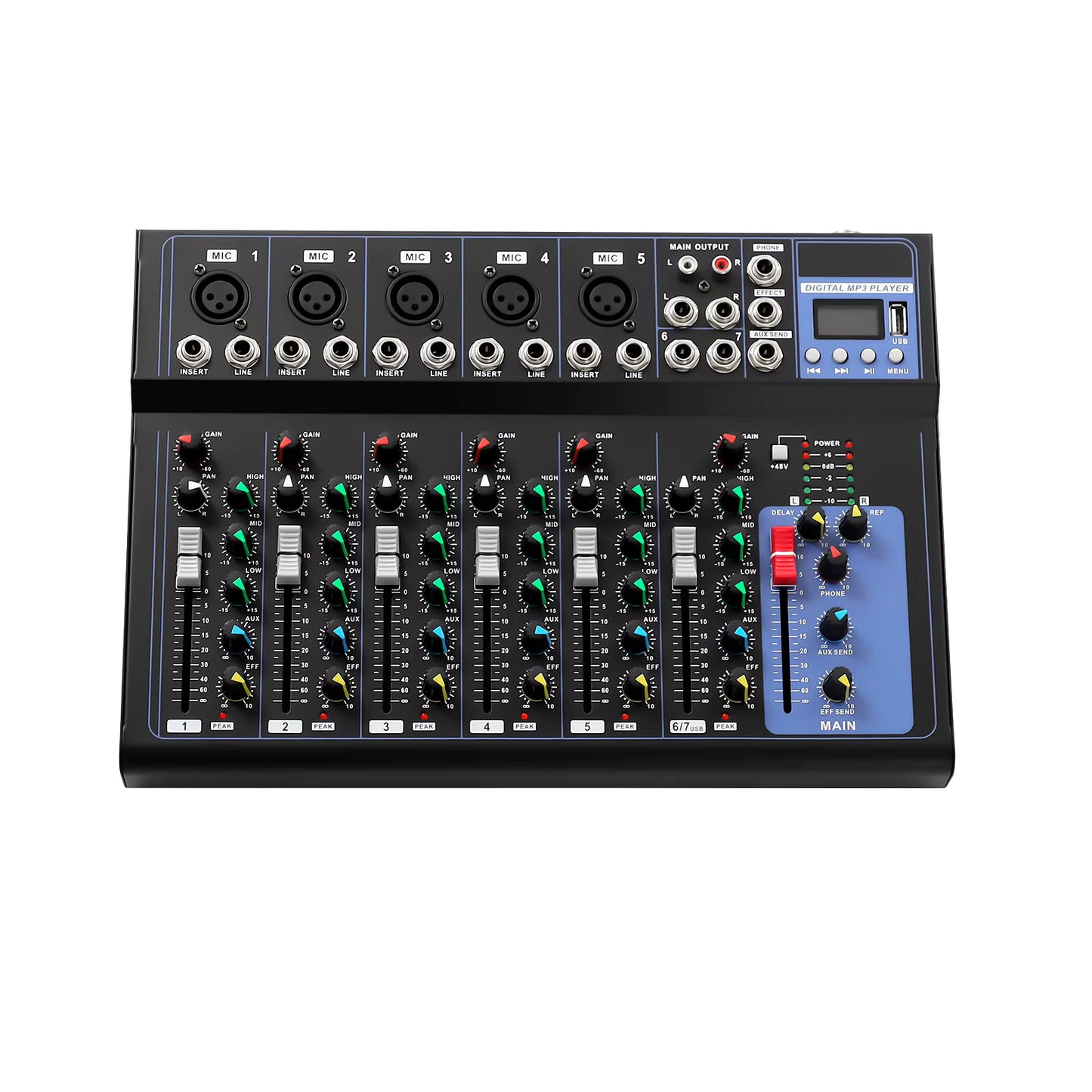 Console de mixage audio 7 canaux DJ