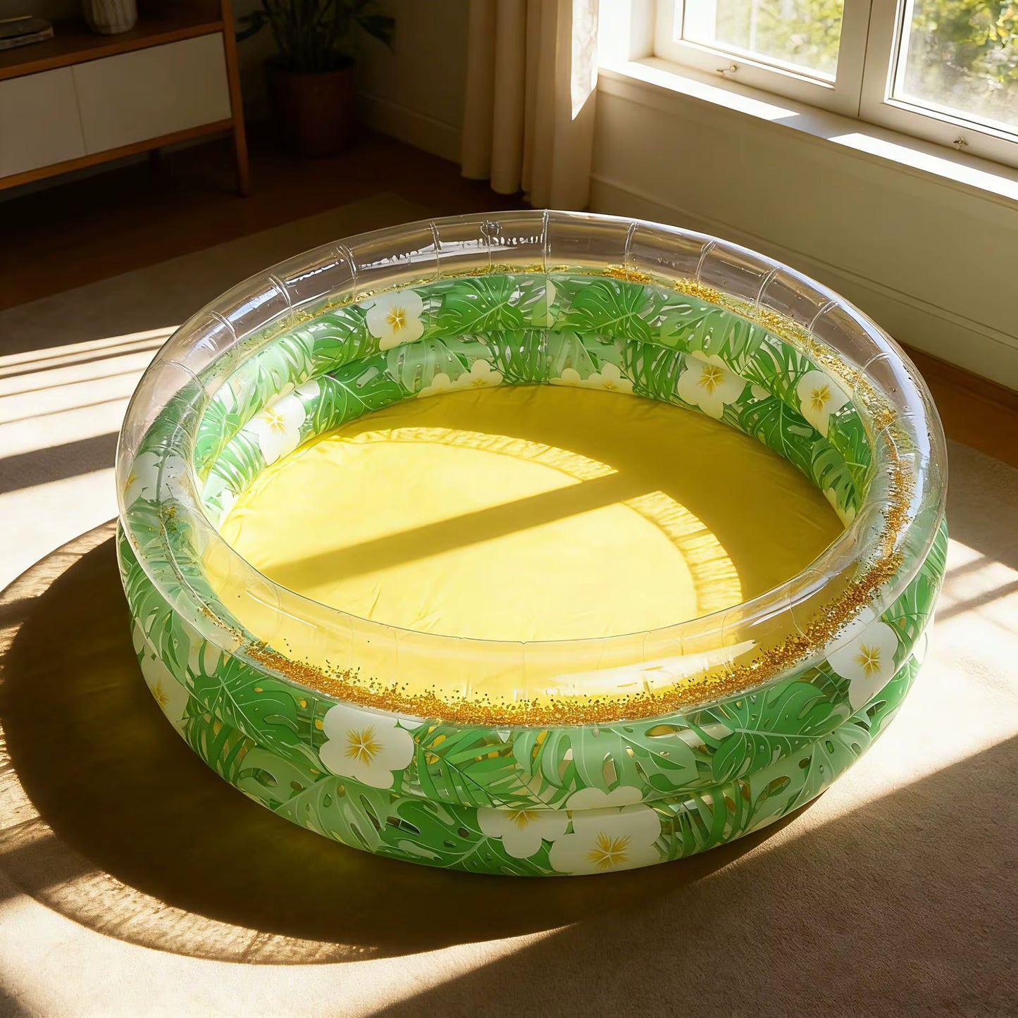 Piscine Gonflable Ronde Enfant 120 cm – Motif Citron – Bassin de Jeu Intérieur & Extérieur