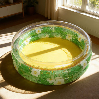 Piscine Gonflable Ronde Enfant 120 cm – Motif Citron – Bassin de Jeu Intérieur & Extérieur