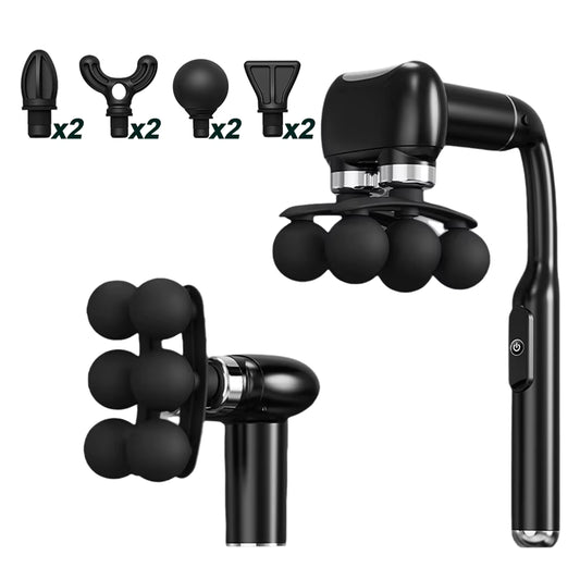 Pistolet de Massage Électrique 6 Têtes – Masseur Musculaire Haute Fréquence, Relaxation Corps, Dos, Nuque, Sport & Récupération