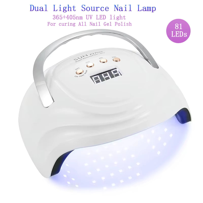 Lampe UV LED SUN X27MAX 81 LEDs pour Ongles – Sèche Vernis Gel Professionnel avec Écran LCD – Lampe Nail Art EU Plug –