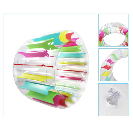 Rouleau Gonflable Aquatique Piscine – Roue Flottante Transparente Multicolore | Enfants & Adultes