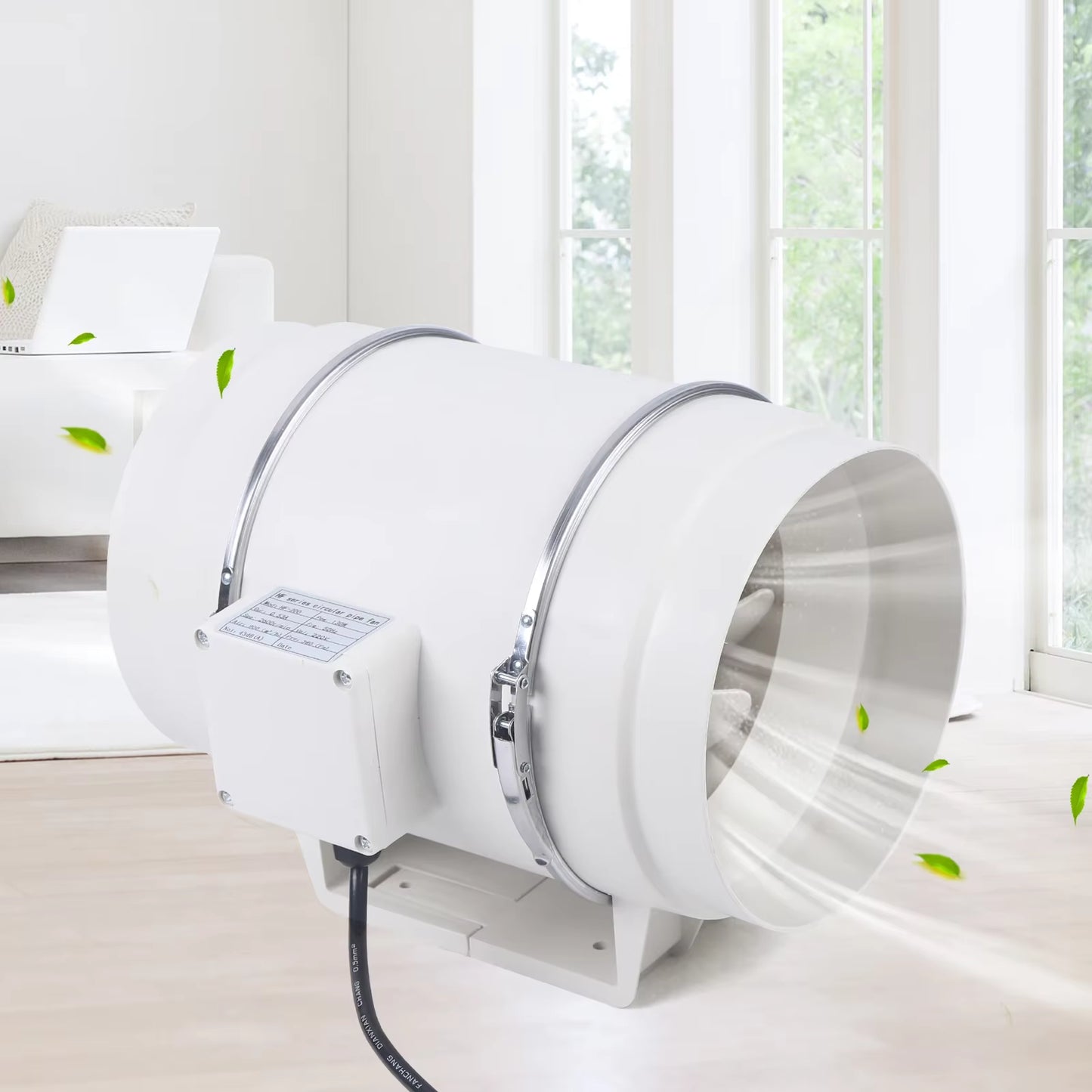 Ventilateur de Conduit 130W 220V – Extracteur d’Air Silencieux pour Cuisine, Entrepôt, Salle de Bain