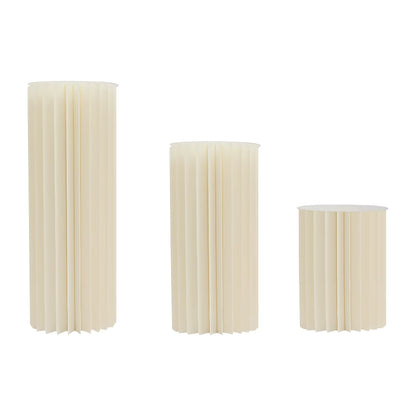 Support décoratif rond pliable blanc (lot de 3) – Socle colonne pour fleurs, mariage, anniversaire, décoration événementielle
