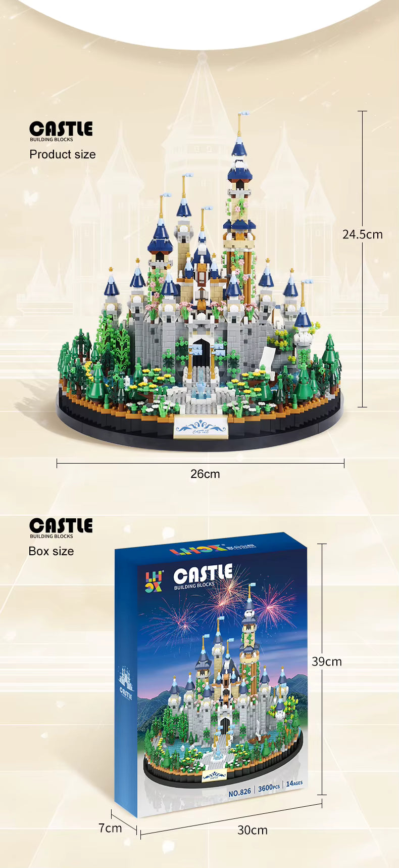 Château Magique LED Sakura en Blocs de Construction – Maquette 3D Lumineuse DIY 6180 Pièces – Décoration Féérique Premium – Cadeau Adulte & Enfant