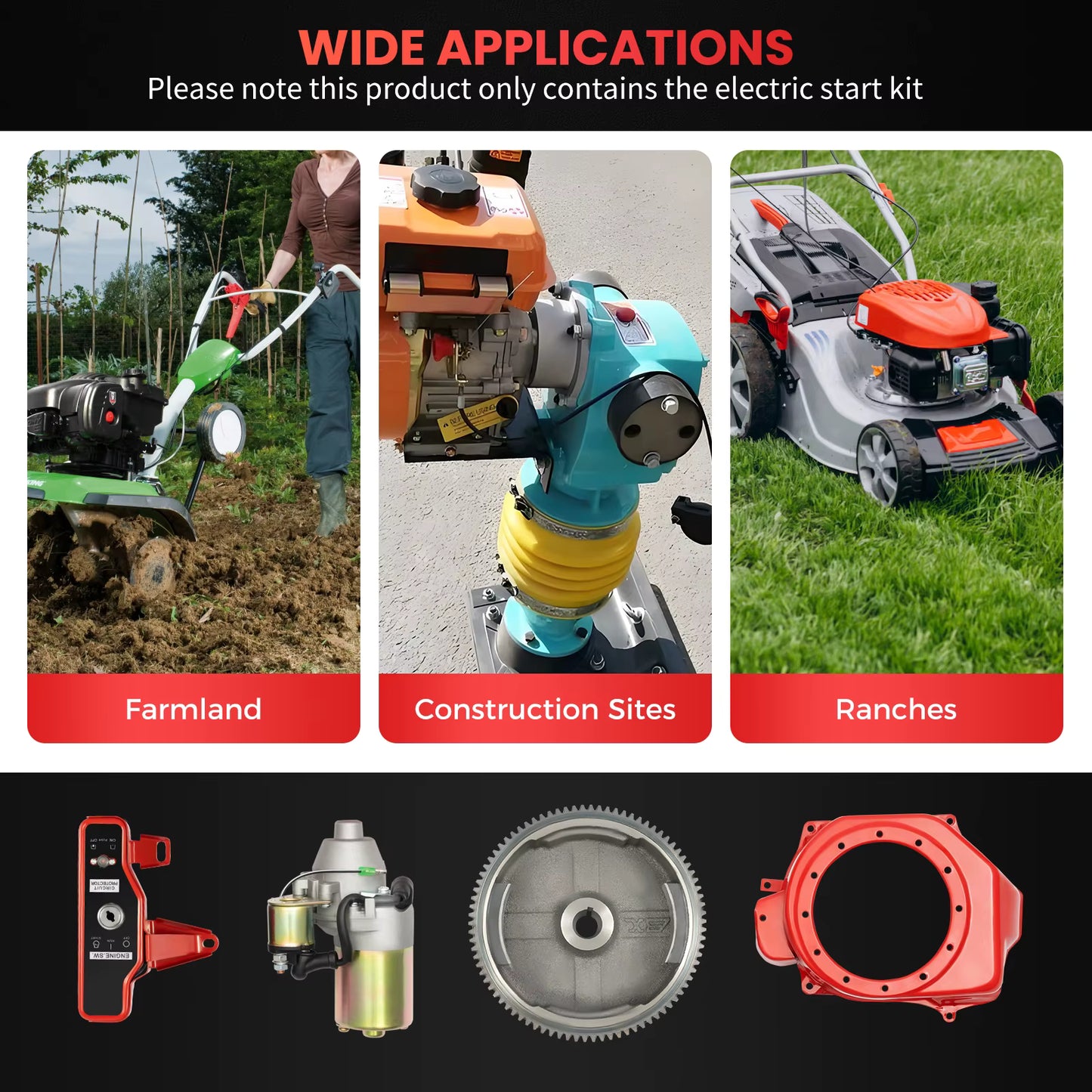 Kit démarreur électrique 12V type GX160/GX200