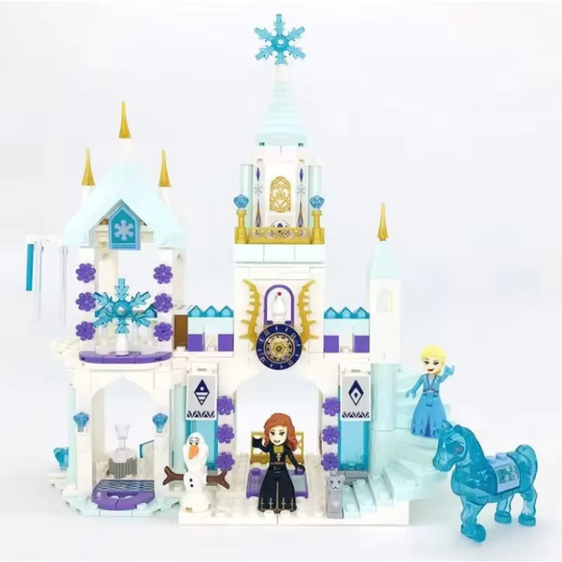 Château Princesse Blocs de Construction 360 Pièces – Palais Neige Hiver – Jeu Créatif Enfant – Cadeau Fille