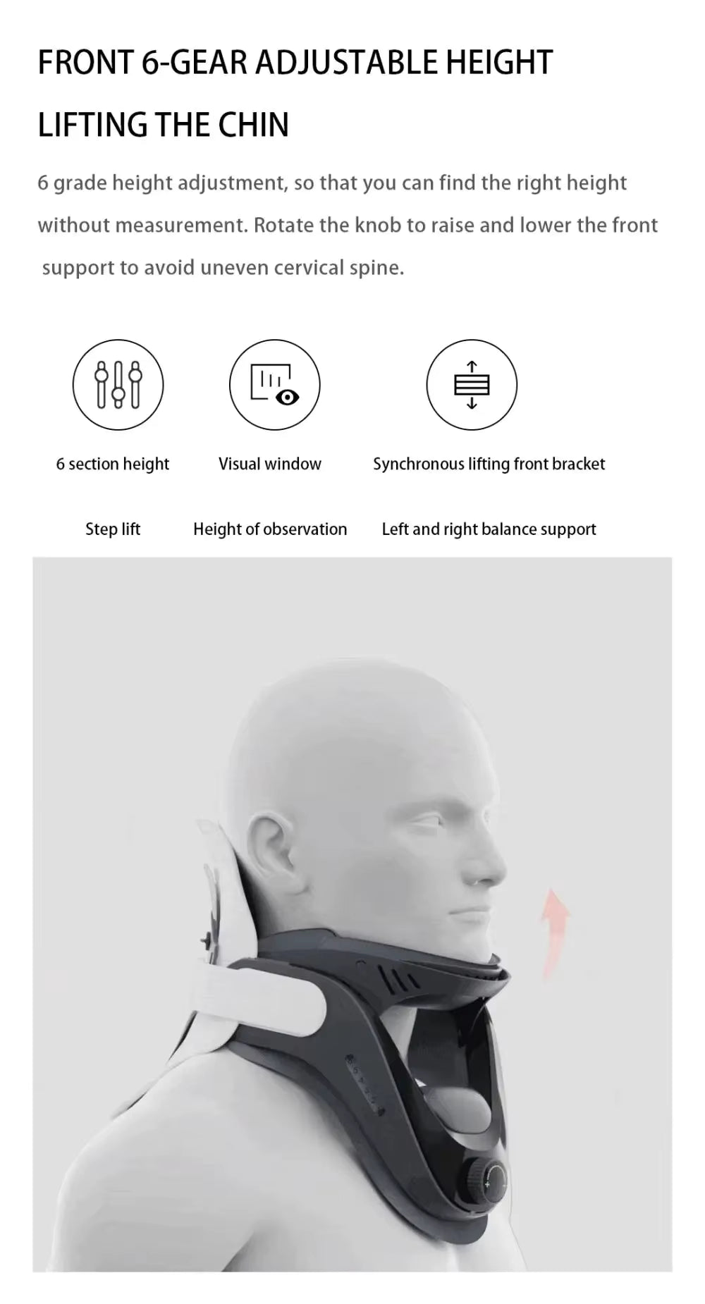 Correcteur Cervical Gonflable Réglable avec Airbag – Appareil de Relaxation du Cou et Soulagement Cervical – Massage Cervical Maison Bureau – Noir