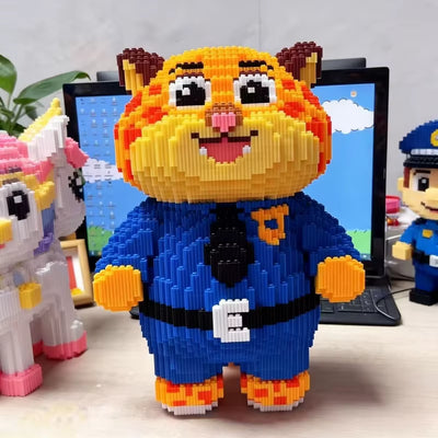 Figurine blocs de construction 7000 pièces – Modèle animal cartoon policier à assembler – Jeu créatif enfants & adultes – Compatible briques