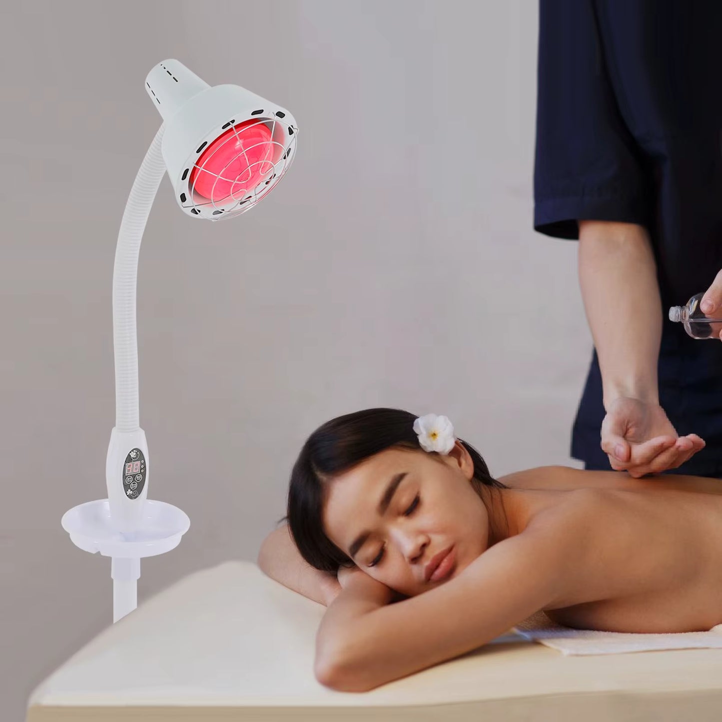 Lampe Infrarouge Chauffante 275W Rotative 360° – Lampe de Physiothérapie Réglable avec Télécommande 220V