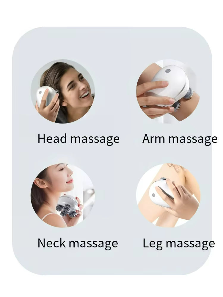Masseur de Tête Électrique pour Cuir Chevelu – Appareil de Massage Profond à Vitesses Réglables avec Lumière Rouge
