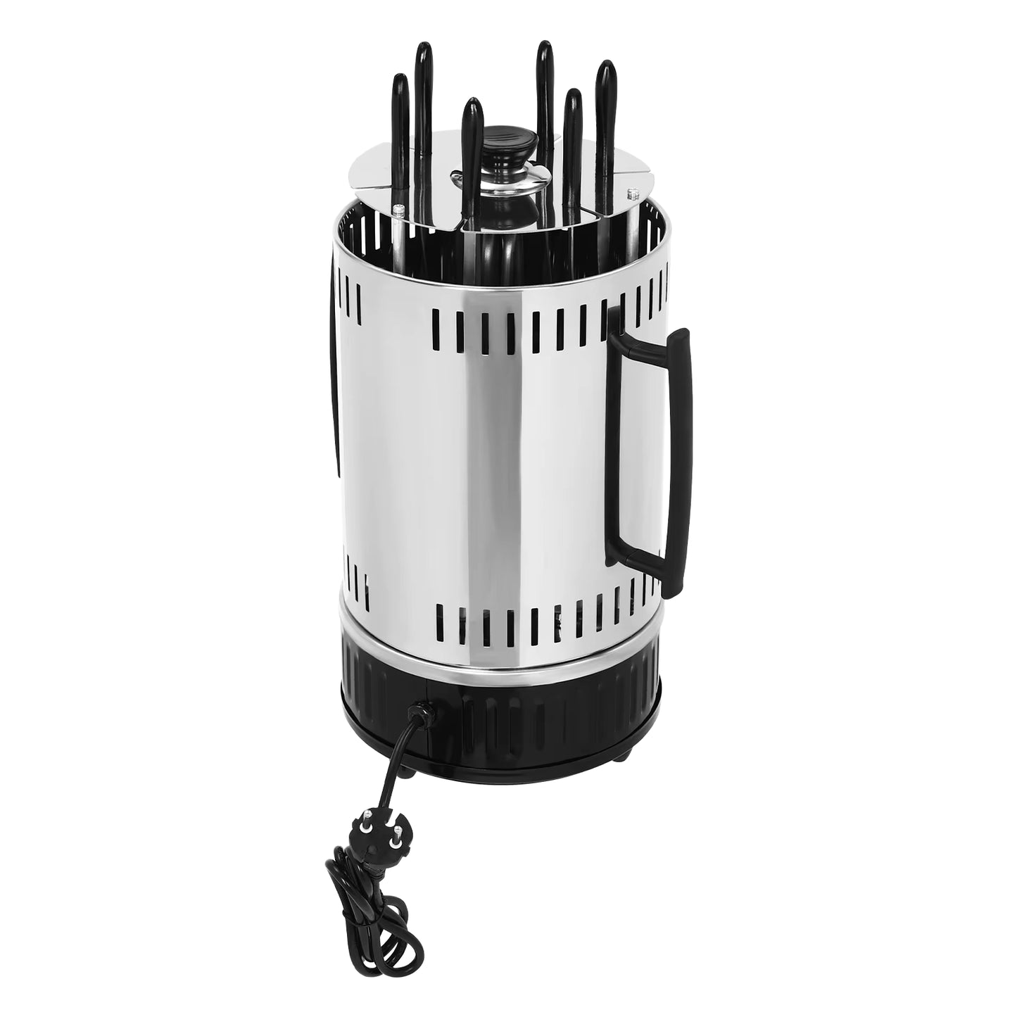 Grill électrique vertical 1000W – Rôtissoire verticale sans fumée – Machine à brochettes rotative 5 broches – Cuisson kebab viande légumes