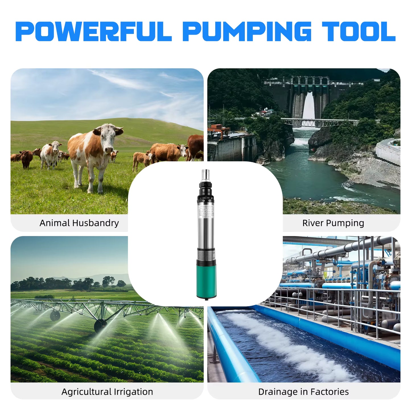 Pompe submersible 24V 320W puits profond
