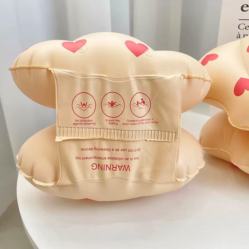 Brassards Gonflables Enfant Cœur Rose Lot de 2 Flotteurs Piscine Natation Plage Été Sécurité Aquatique