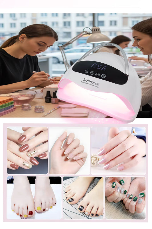 Lampe UV LED SUN X30MAX 90 LEDs pour Ongles – Sèche Vernis Gel Professionnel avec Écran LCD et Poignée – Lampe Nail Art EU Plug