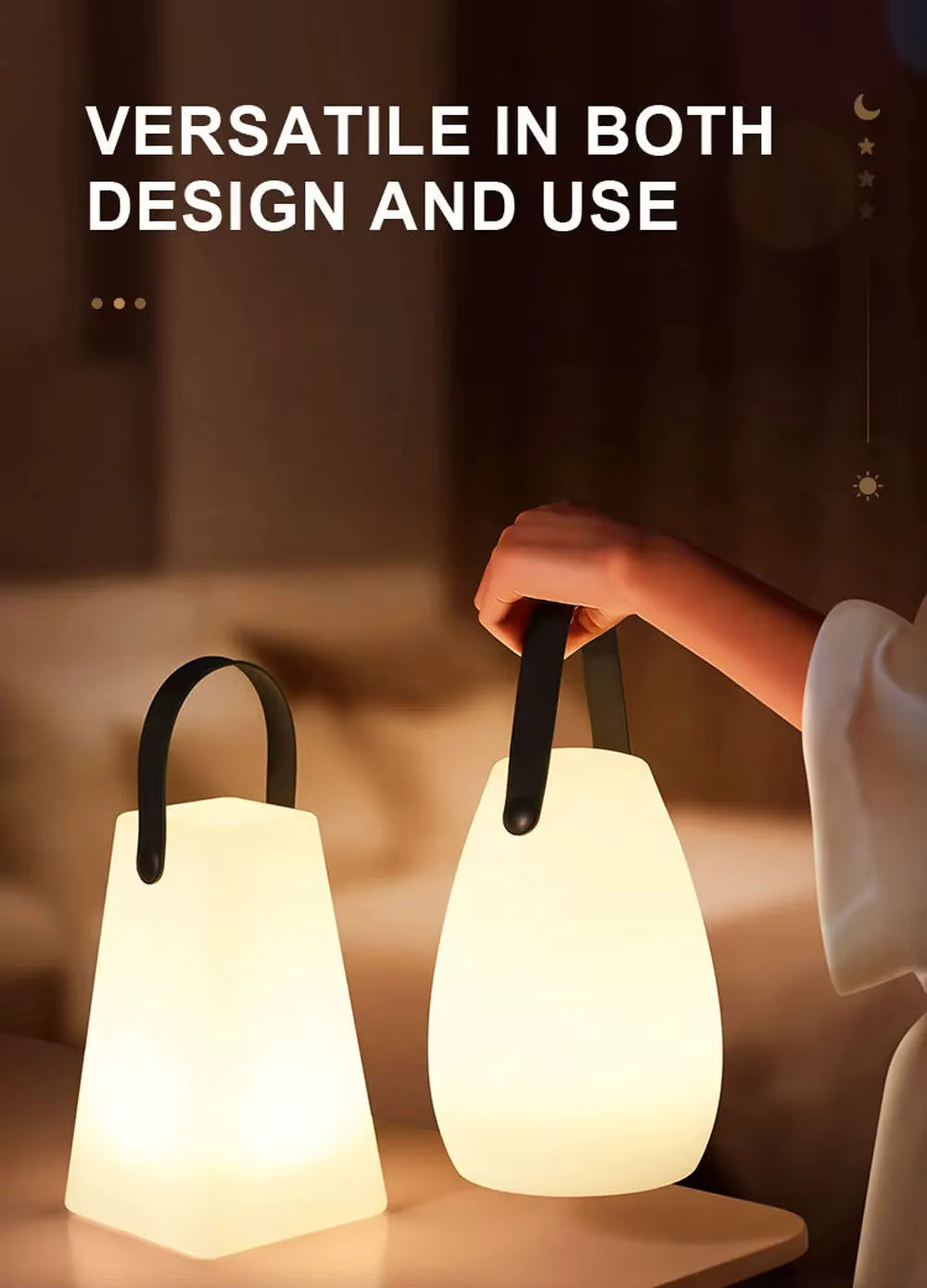 Lampe de Nuit LED Rechargeable RGB avec Télécommande – Veilleuse Portable USB 16 Couleurs pour Chambre, Bureau, Bar, Terrasse