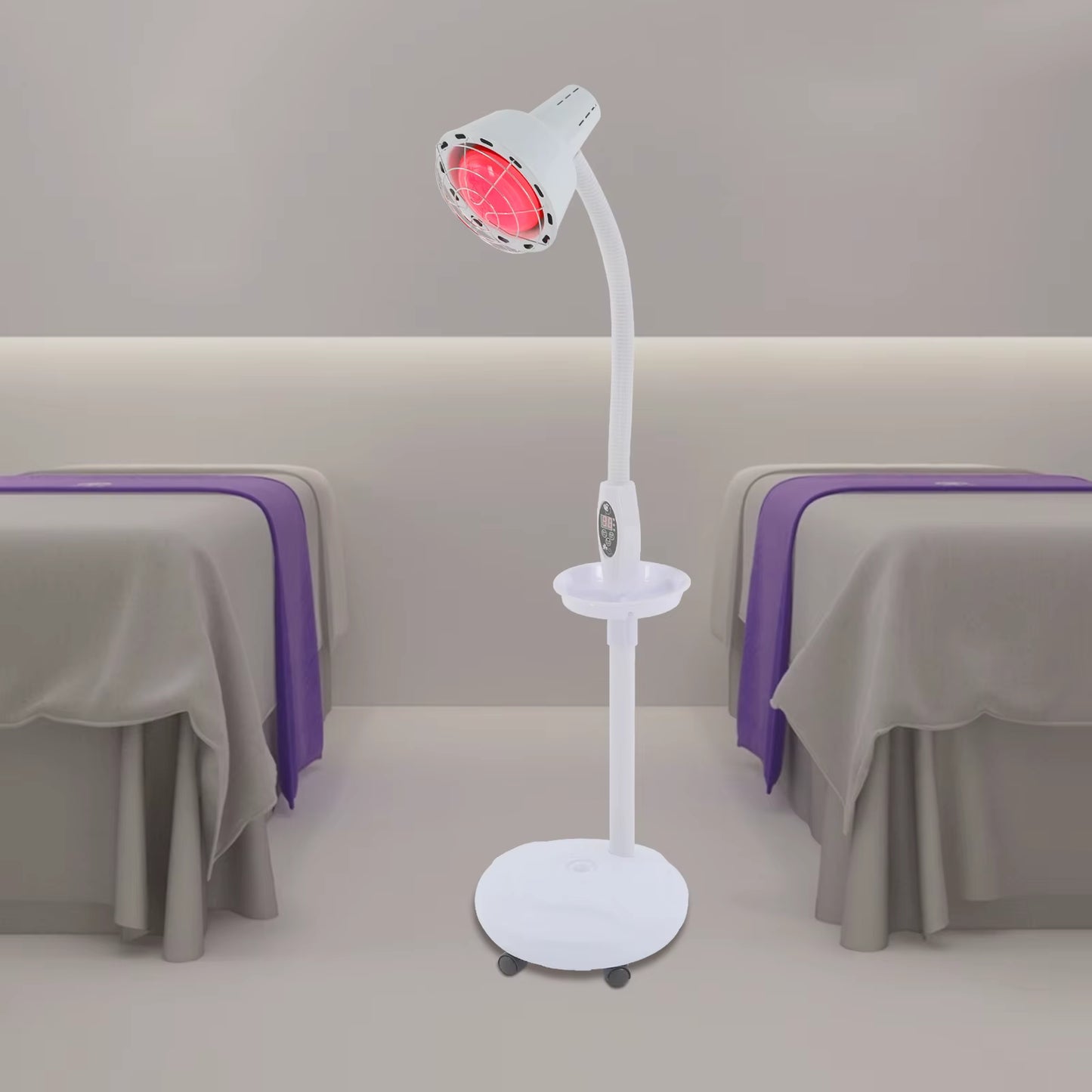 Lampe Infrarouge Chauffante 275W Rotative 360° – Lampe de Physiothérapie Réglable avec Télécommande 220V