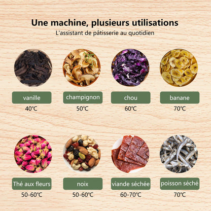Déshydrateur Alimentaire  5 Plateaux Sans BPA – Séchoir Fruits et Légumes avec Minuterie Numérique et Contrôle Température