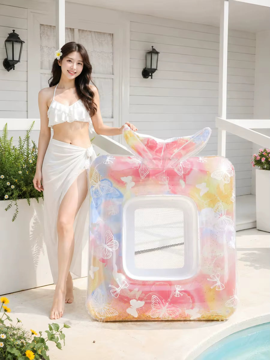 Bouée Gonflable Porte-Gobelet Sirène – Flotteur Boisson Piscine avec Poignée