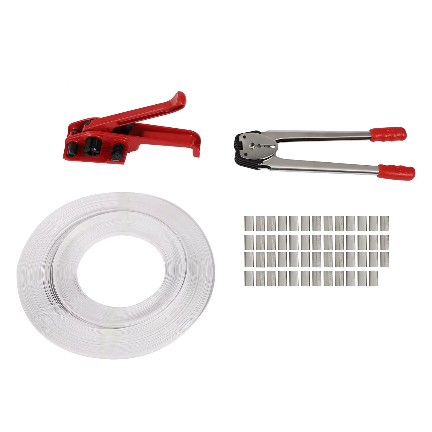 Kit de cerclage manuel 1000N – Tendeur + pince à sceller + feuillard plastique – Outils d’emballage professionnels pour colis et palettes