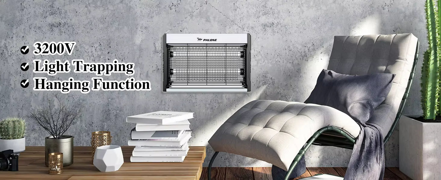 Zapper Électrique Anti-Moustiques 3200V – Tueur d’Insectes avec Chaîne de Suspension