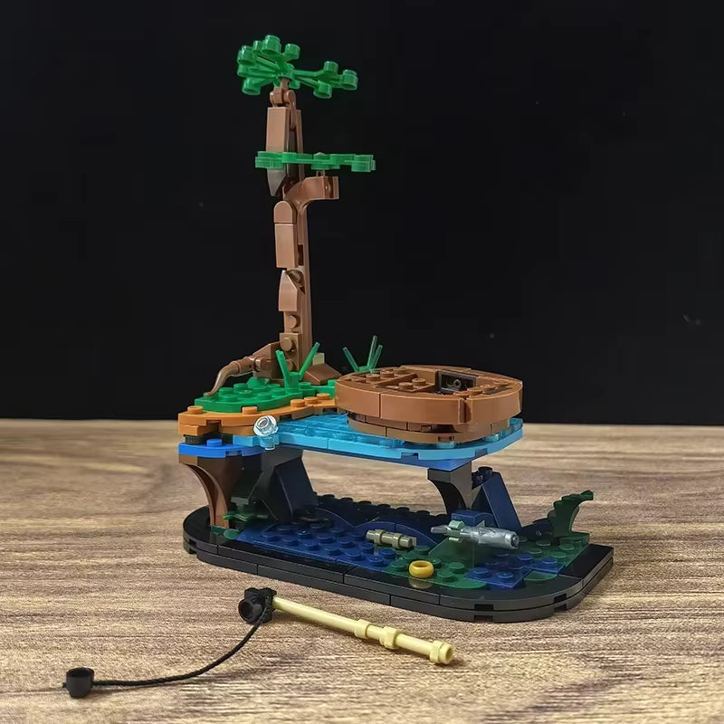 Blocs de Construction – Scène de Pêche Miniature | Maquette Décorative en Briques | Cadeau Adulte & Ado