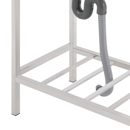 Évier de Cuisine Extérieur avec Support – Bac Inox 75x40x75 cm, Robinet 360°, Table de Travail avec Étagère, Évier Autonome pour Jardin, Camping ou Professionne