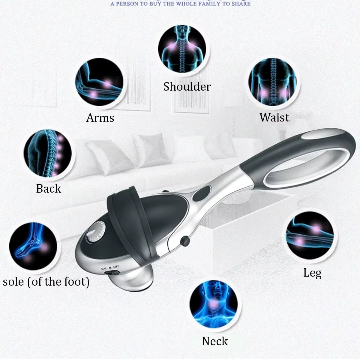 Bâton de massage corporel électrique à vibration pour cou, dos et taille
