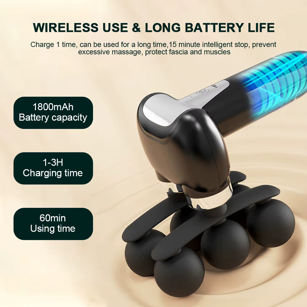 Pistolet de Massage Électrique 6 Têtes – Masseur Musculaire Haute Fréquence, Relaxation Corps, Dos, Nuque, Sport & Récupération