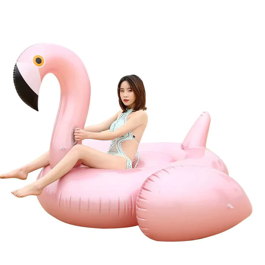 Bouée Géante Flamant Rose Gonflable XXL – Matelas Flottant avec Dossier Piscine et Plage