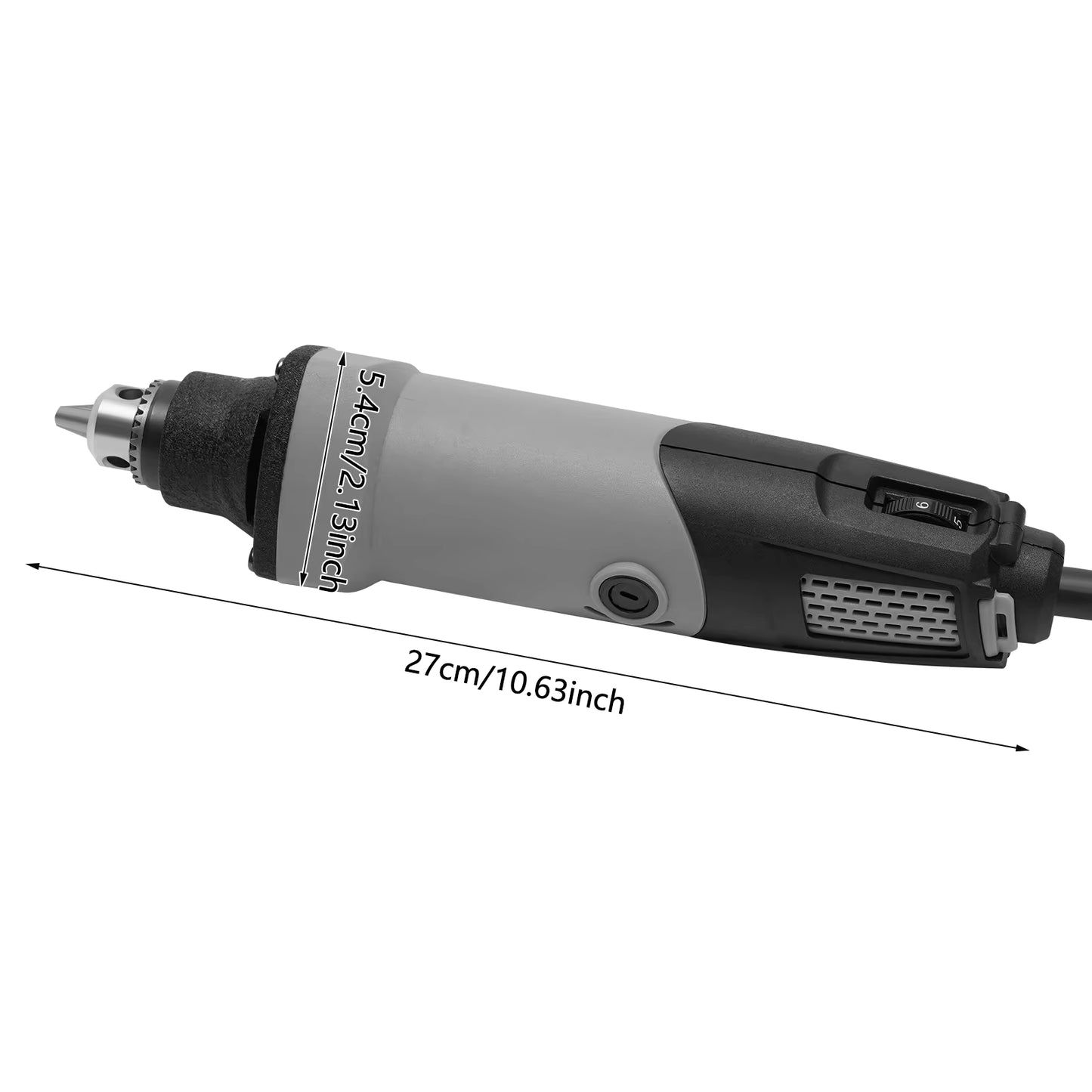 Perceuse électrique filaire 400 W à 6 vitesses avec kit de meulage rotatif