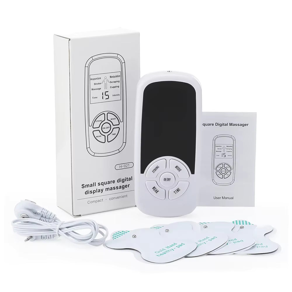 Masseur électrique TENS à 6 modes avec patchs pour relaxation musculaire