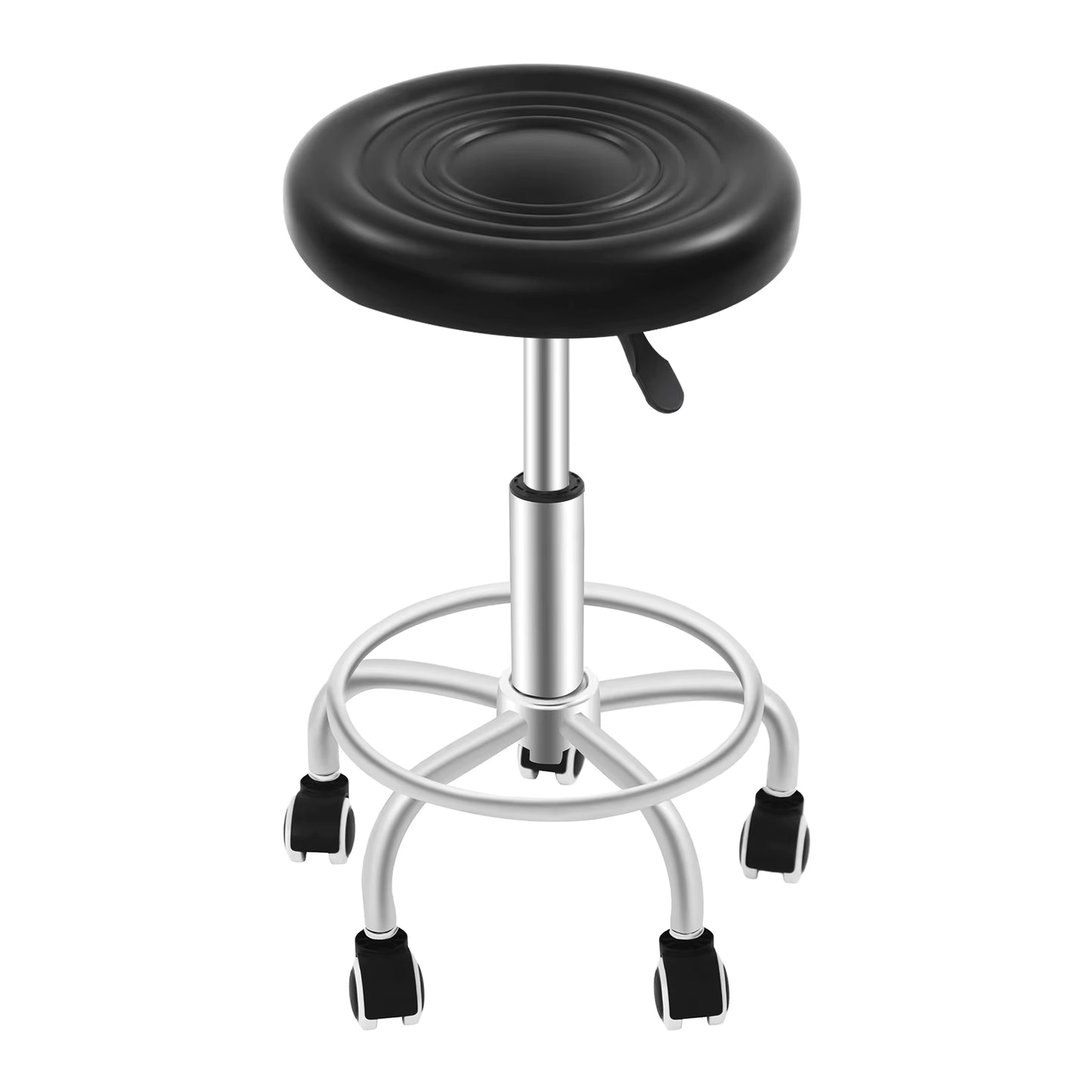 Tabouret de bar roulant réglable en hauteur 360° – Siège rotatif avec roulettes – Tabouret ergonomique pour salon bureau cuisine beauté