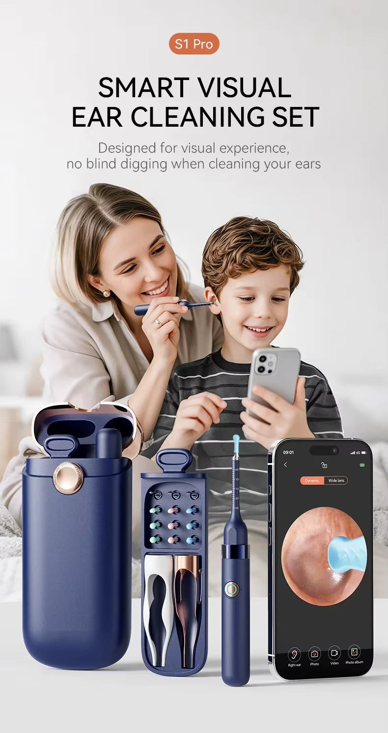 Nettoyeur d’Oreille avec Caméra HD – Endoscope Auriculaire Intelligent Rechargeable USB – Outil de Nettoyage Visuel pour Oreilles Compatible Smartphone